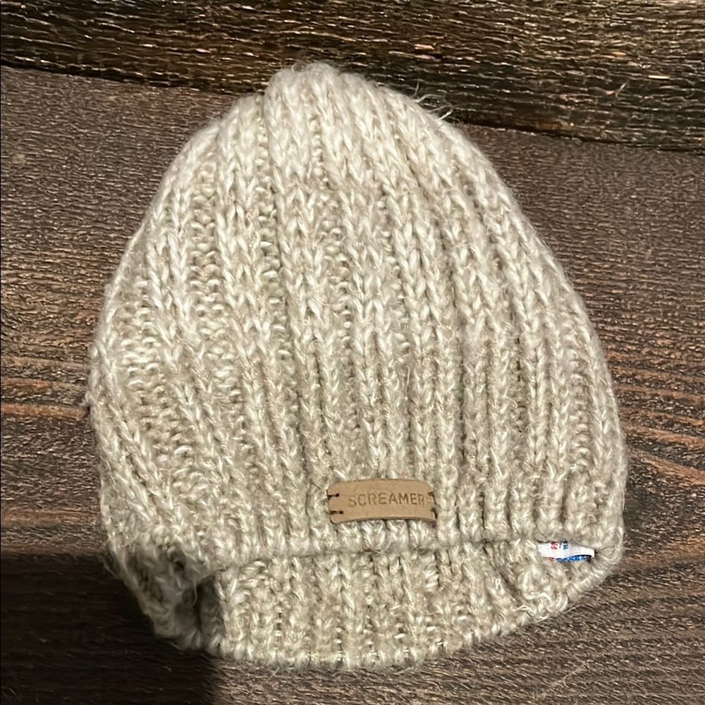 Kids' Cream Knit Beanie